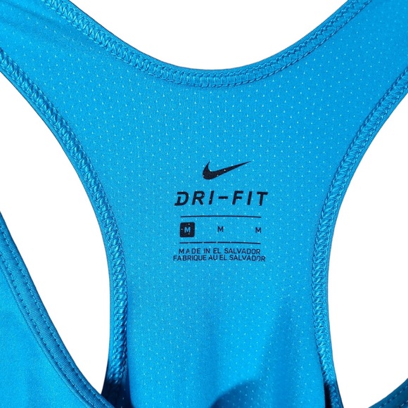Nike Womens Dri-Fit Racerback Athletic Workout Loose Fit Tank Top in Blue - Picture 3 of 10